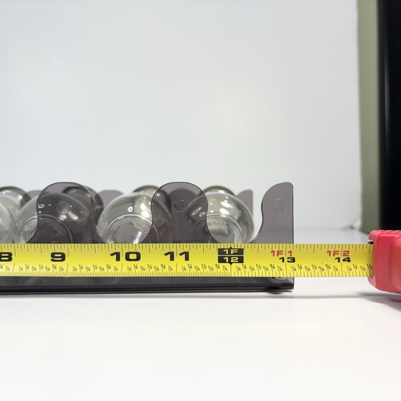 Vtg Two Tier Wall Contemporary Acrylic Gray Spice Rack 6 Spice Bottles - Picture 8 of 11